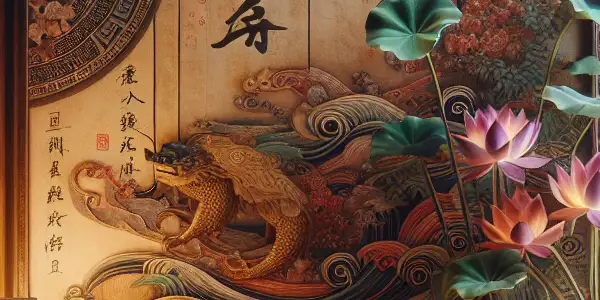 An open book with classical Chinese characters and modern elements, blending ancient literature with contemporary adult themes.