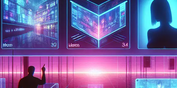 A futuristic digital platform showcasing Japanese AV films with a user-friendly interface and a focus on privacy.