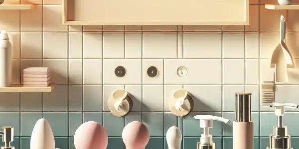 A modern bathroom showcasing high-quality adult toys with an emphasis on hygiene and cleanliness.